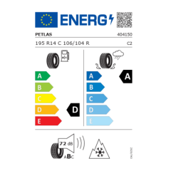 Petlas 195R14 C 106/104R 8Pr Vanmaster +A/S (4 MEVS�M KAR LOGOLU)