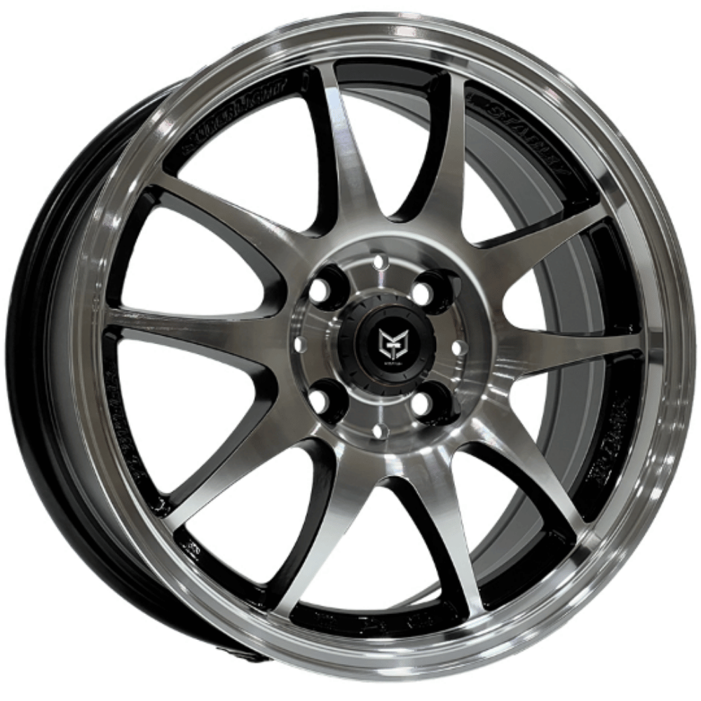 15 İnç 4x100 Renault Clio Hyundai Kia Honda Toyota Uyumlu Black Machined Jant Takımı