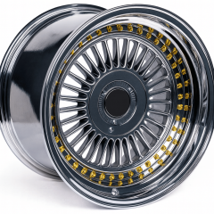 16 İnç 4X100-4X108 Ön 16*9 Arka  16*10 Volkswagen Polo Bmw 3 Series E36 Peugeout Ford  Uyumlu Alphine VC Chrome Gold Rivets Jant Takımı