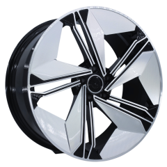 22 İnç 5x112 Mercedes Audi E-Tron Uyumlu Black Milling Jant Takımı | R1 Wheels