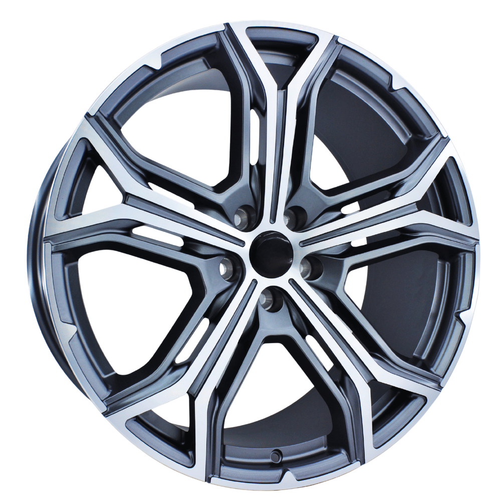 21 İnç 5x114.3 Maserati Levante Tesla Y-3 Hyundai Ioniq 5 & Ioniq 6 Uyumlu Matt Gun Metal Polish Jant Takımı ( Ön 21*9 Arka 21*10 )