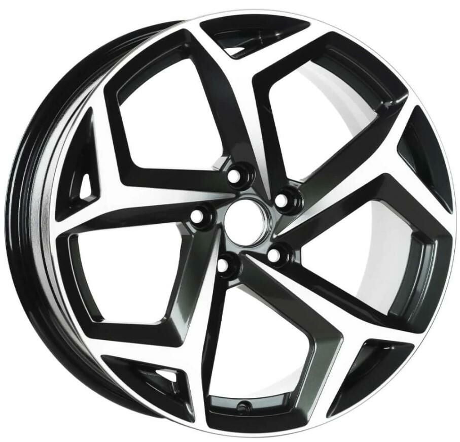 18 İnç 5X112 Volkswagen Passat Jetta Tiguan Golf Scirocco Seat Skoda Black Polish Jant Takım