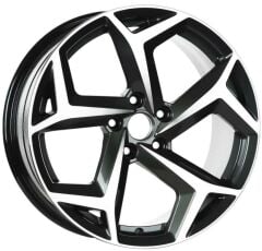 18 İnç 5X112 Volkswagen Passat Jetta Tiguan Golf Scirocco Seat Skoda Black Polish Jant Takım