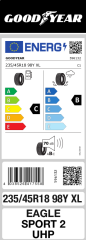 Goodyear 235/45R18 98Y XL Eagle Sport 2 UHP FP Yaz Lastiği ( 2025 )