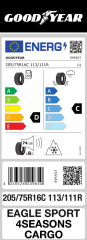 Googyear 205/75R16C 113/111R Eagle Sport 4 Season Cargo (4 Mevsim Kar Logolu) (2024)