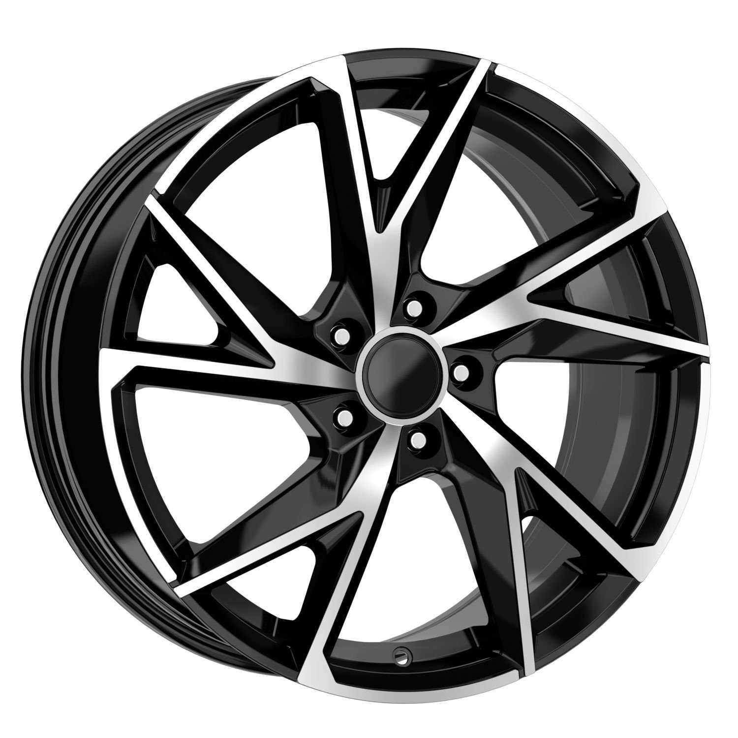 18 İnç 5x112 Ön 8 Arka 9 Audi Volkswagen Mercedes Uyumlu Black Polish Jant Takımı