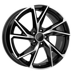 18 İnç 5x112 Ön 8 Arka 9 Audi Volkswagen Mercedes Uyumlu Black Polish Jant Takımı