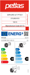 Petlas 215/80R15 TL 102S M+S Explero A/T PT421 4 Mevsim Lastik (2025)