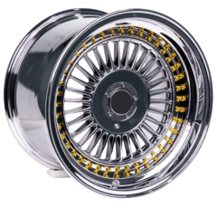 19 İnç 5x112 / 120 Çift Bijon Bmw Mercedes Uyumlu Ön 9 Arka 10 Alphine VC Chrome Gold Rivets Jant Takımı