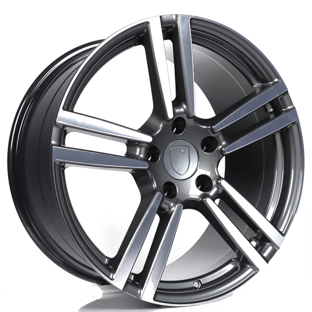 20 İnç 5x130 Ön 9.5 Arka 11 Porsche Volkswagen Audi Uyumlu Gun Metal Polish Jant Takımı